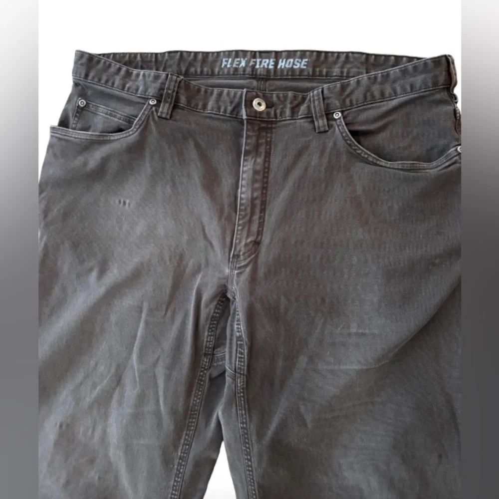 Duluth Flex Fire Hose mushroom color strght lg cottn blnd mens jeans SZ 40x34